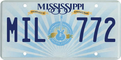 MS license plate MIL772