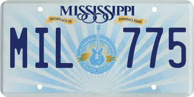 MS license plate MIL775