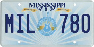 MS license plate MIL780