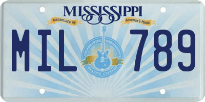 MS license plate MIL789