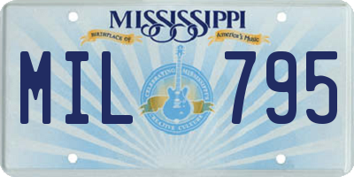 MS license plate MIL795
