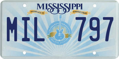 MS license plate MIL797