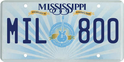 MS license plate MIL800