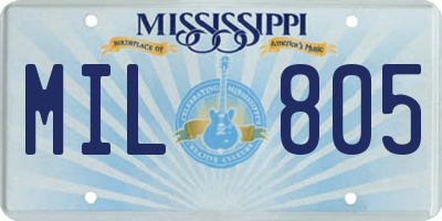 MS license plate MIL805