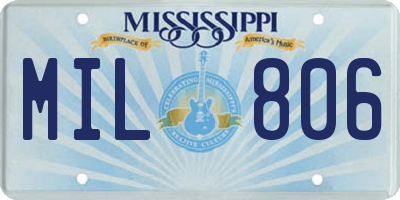MS license plate MIL806