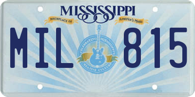 MS license plate MIL815