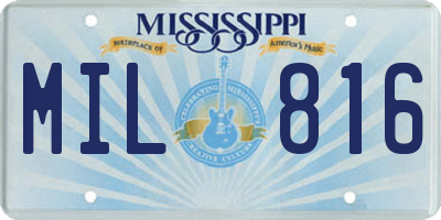 MS license plate MIL816