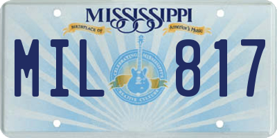 MS license plate MIL817