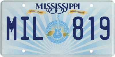 MS license plate MIL819