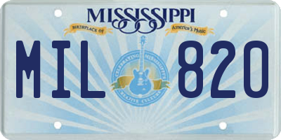 MS license plate MIL820