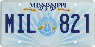 MS license plate MIL821