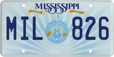 MS license plate MIL826