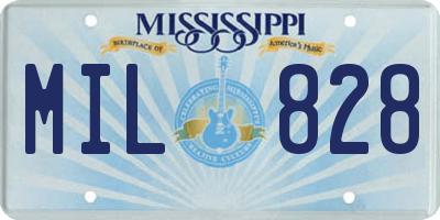 MS license plate MIL828