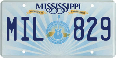 MS license plate MIL829