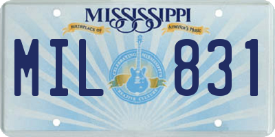 MS license plate MIL831