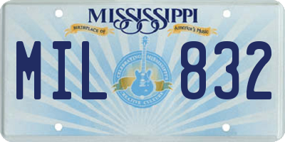 MS license plate MIL832