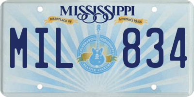 MS license plate MIL834