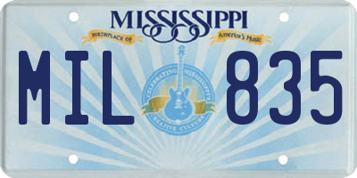 MS license plate MIL835
