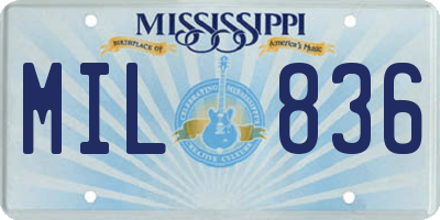 MS license plate MIL836