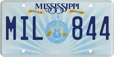 MS license plate MIL844