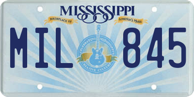 MS license plate MIL845