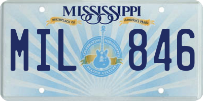 MS license plate MIL846