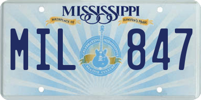 MS license plate MIL847