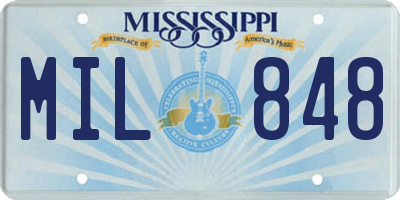 MS license plate MIL848