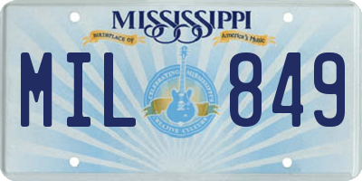 MS license plate MIL849