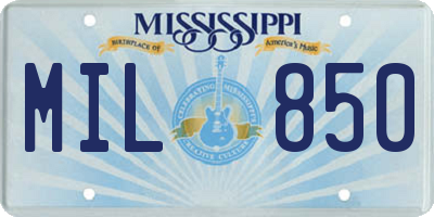 MS license plate MIL850