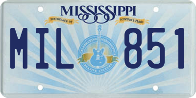 MS license plate MIL851