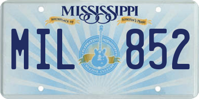 MS license plate MIL852