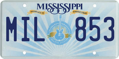 MS license plate MIL853