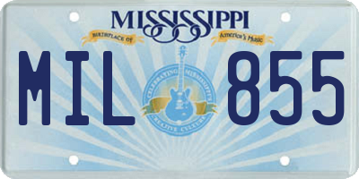 MS license plate MIL855