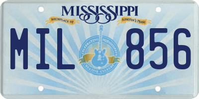 MS license plate MIL856