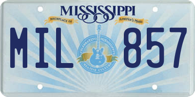 MS license plate MIL857