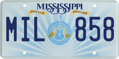 MS license plate MIL858