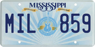 MS license plate MIL859