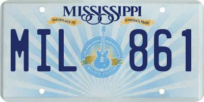 MS license plate MIL861