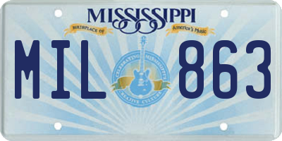 MS license plate MIL863