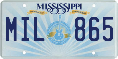 MS license plate MIL865