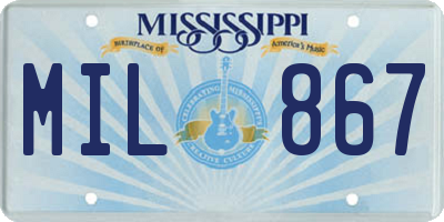 MS license plate MIL867