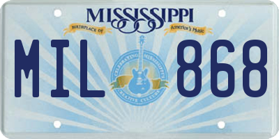MS license plate MIL868