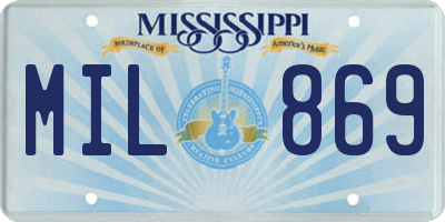 MS license plate MIL869