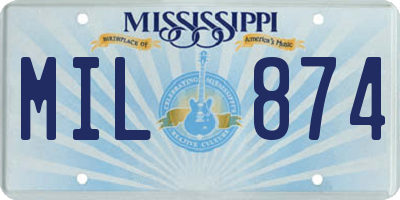 MS license plate MIL874