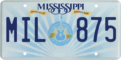 MS license plate MIL875