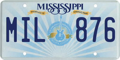 MS license plate MIL876