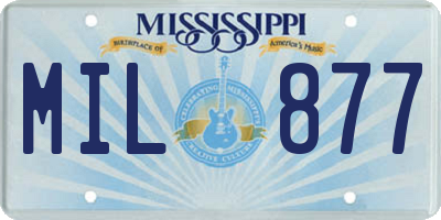 MS license plate MIL877