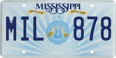 MS license plate MIL878