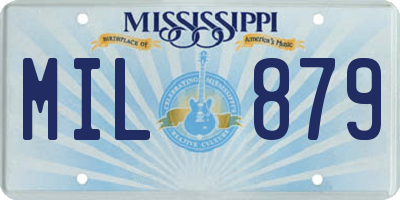 MS license plate MIL879